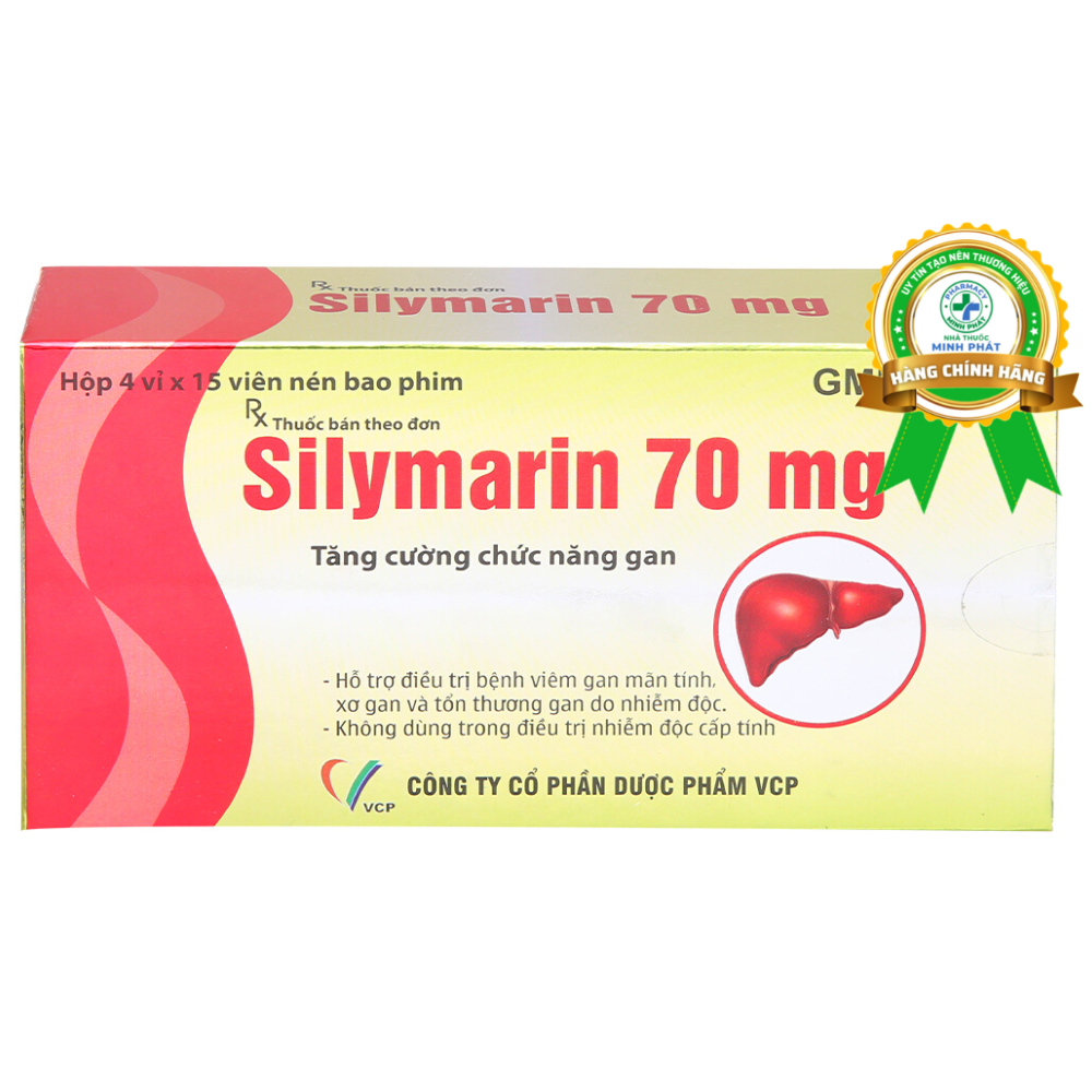 Silymarin VCP 70mg hỗ trợ trị các bệnh lý về gan (4 vỉ x 15 viên)